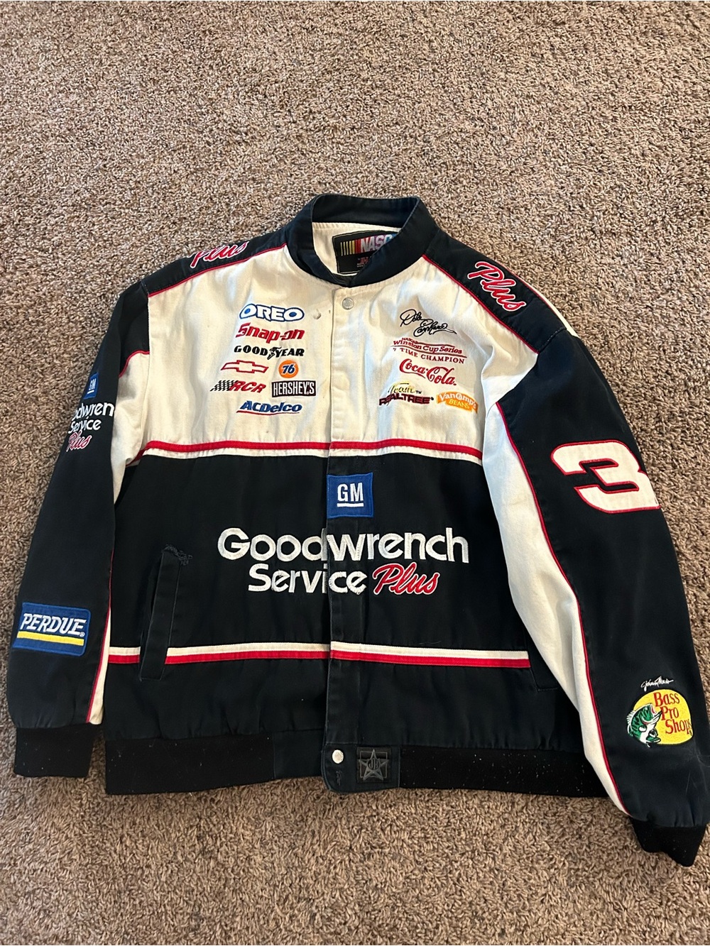 Vintage Dale Earnhardt JH Design Jacket Men's 3XL Goodwrench Service Nascar USA